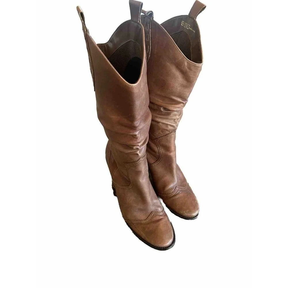 BCBGeneration Women’s Size 8.5 Brown High Heel Western Slouch Boots